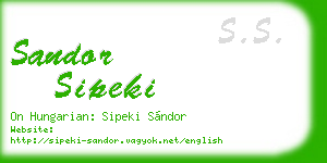 sandor sipeki business card