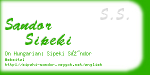 sandor sipeki business card